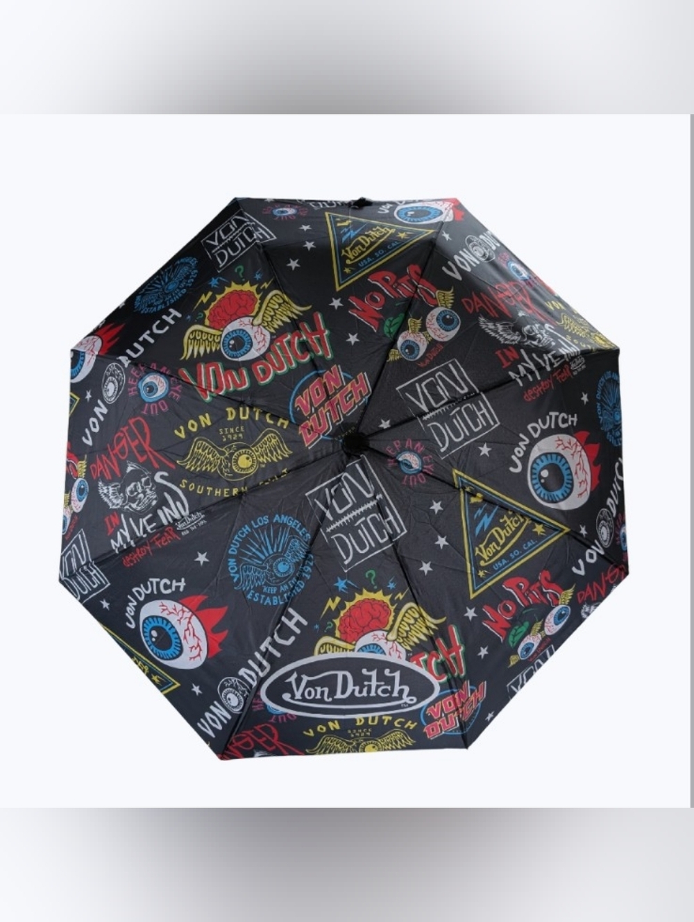 Von Dutch All Over Logo Graphic Print Umbrella NEW!